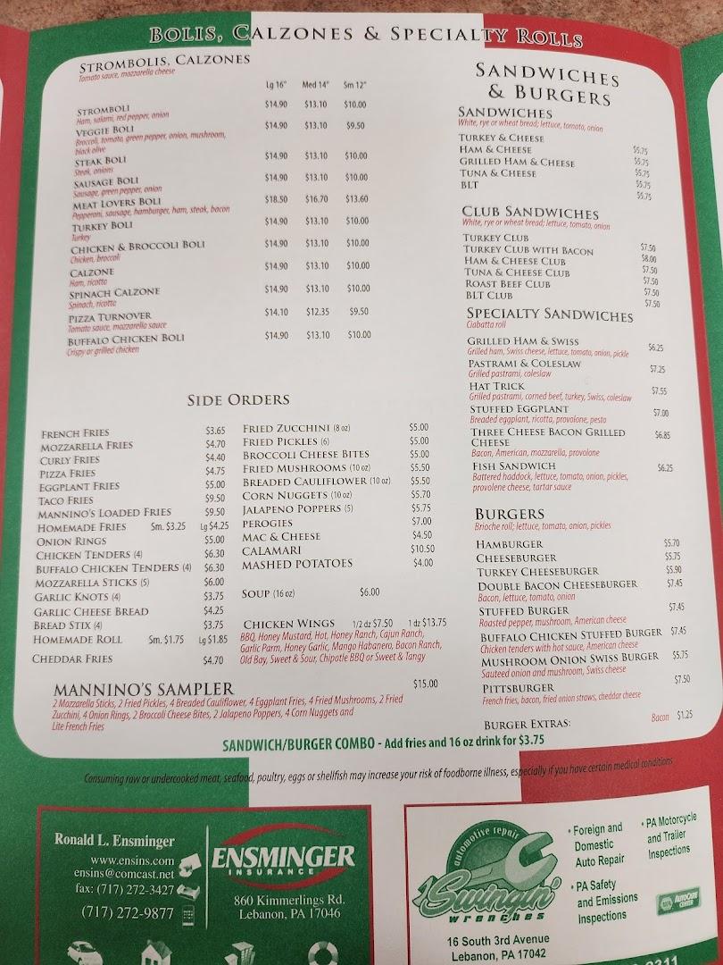 Mannino's Pizzeria & Restaurant - Lebanon, PA